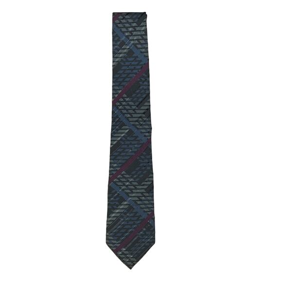 608. Yves Saint Laurent Blue/Purple Neck Tie - Classic Style - Picture 4 of 8